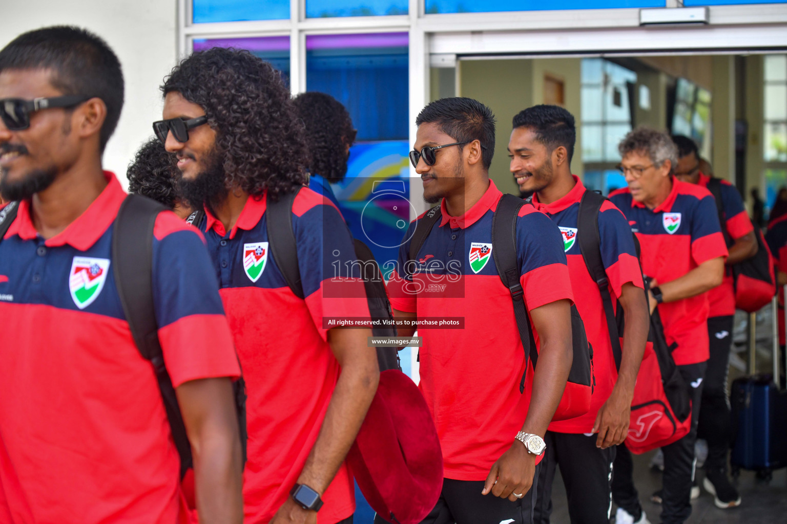 The Senior Men's National Team depart to Japan Training Camp from Maafannu Bus Terminal, Male', Maldives on 5th June 2023 Photos: Nausham Waheed/ Images.mv