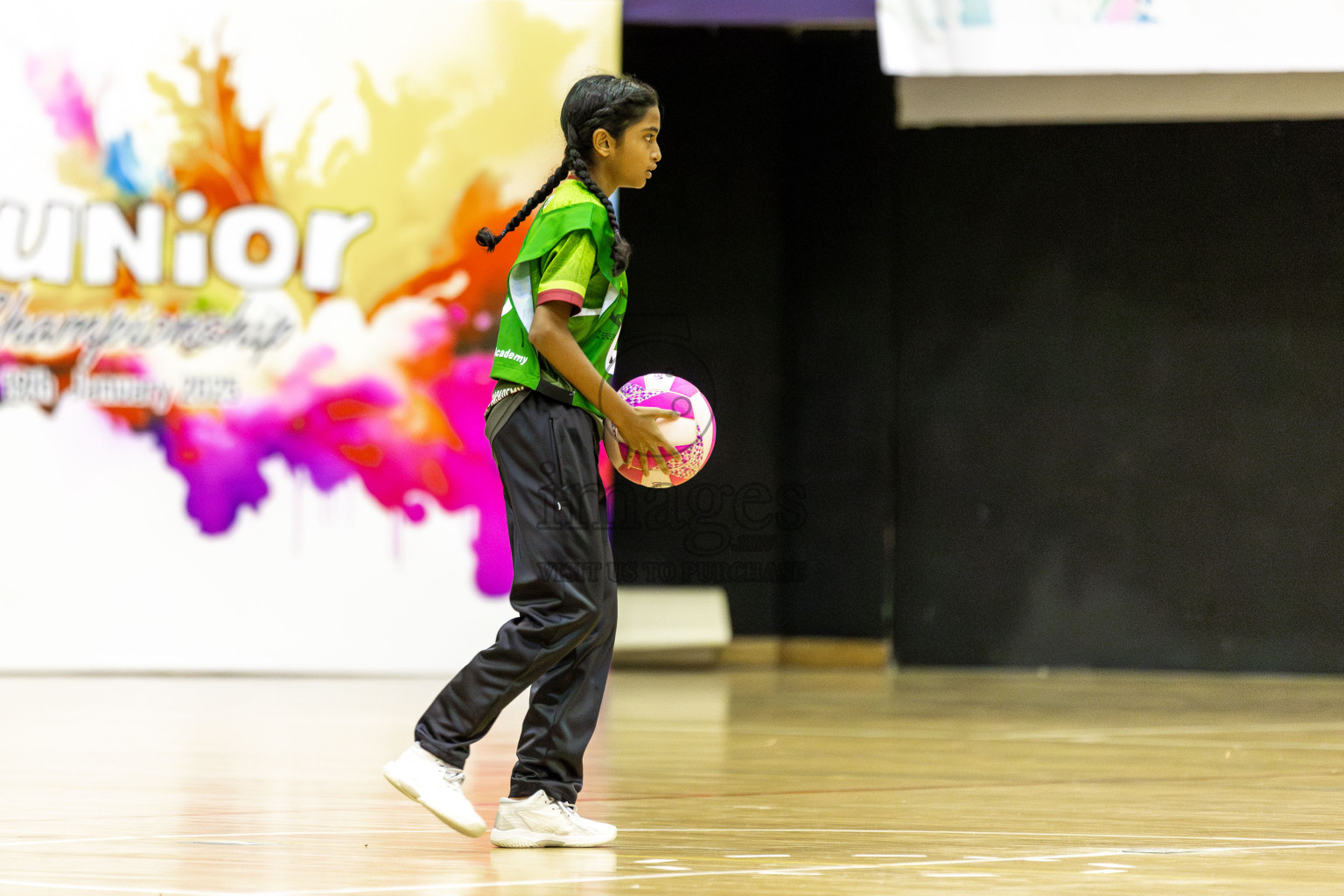Fionti SA vs N Sports Academy in Day 6  of 3rd Netball Junior Championship, held at Social Center on Friday 24th January 2025 . Photos: Shuu Abdul Sattar / images.mv