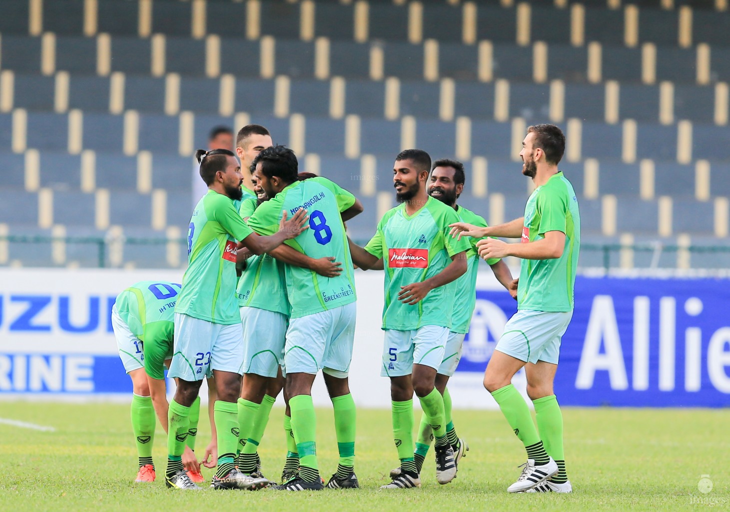 Green street vs Club Eagles in Male', Maldives, Saturday, April 22, 2017. Green street won the match by 2 - 0(Images.mv Photo/ Hussain Sinan). 