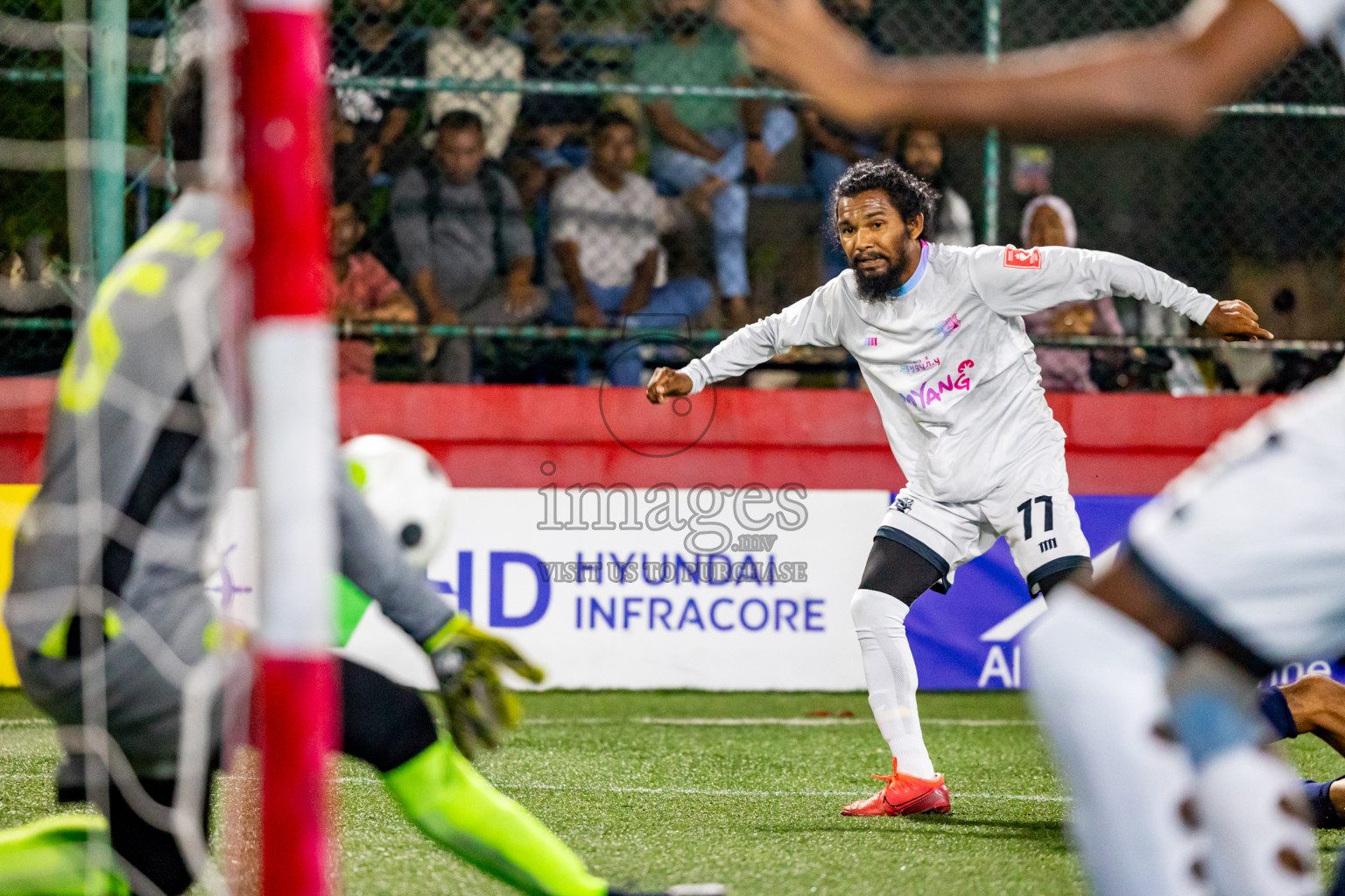 Lh. Kurendhoo VS Lh. Olhuvelifushi in Day 24 of Golden Futsal Challenge 2024 was held on Wednesday , 7th February 2024 in Hulhumale', Maldives 
Photos: Hassan Simah / images.mv