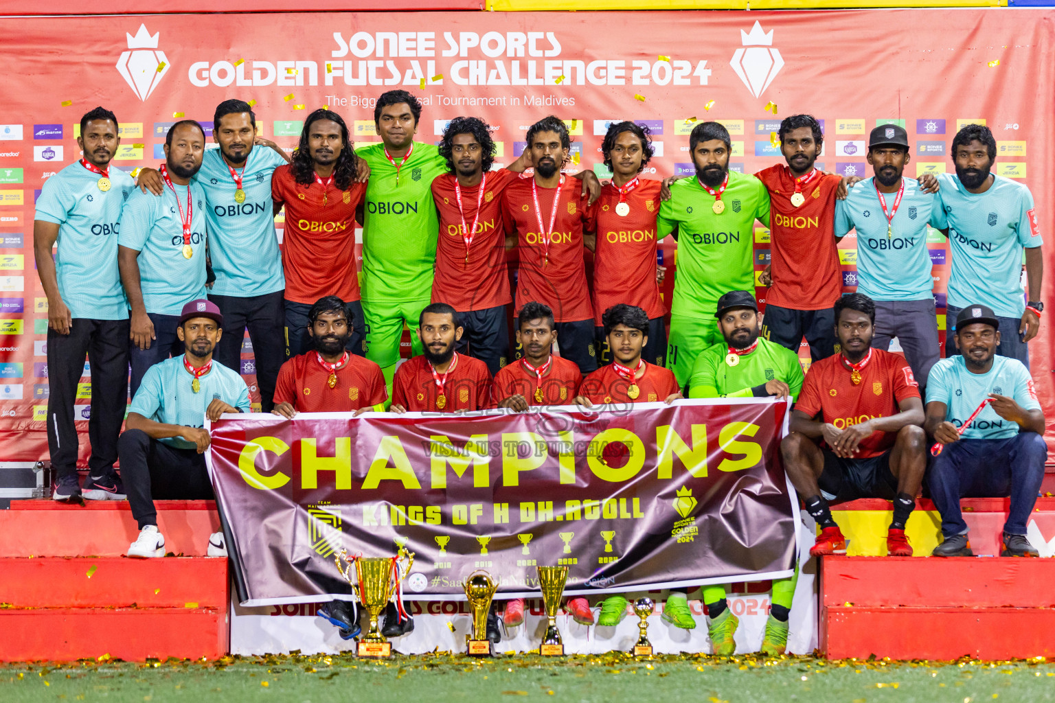 HDh Naivaadhoo vs HDh Nolhivaran in Day 23 of Golden Futsal Challenge 2024 was held on Tuesday , 6th February 2024 in Hulhumale', Maldives Photos: Nausham Waheed / images.mv