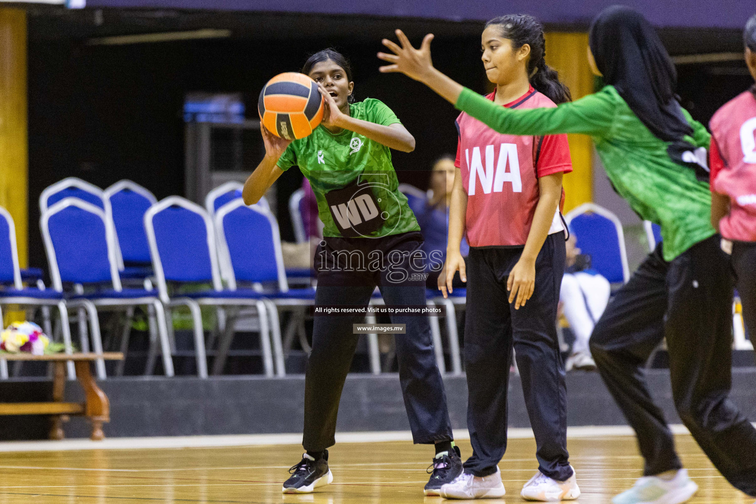 Day 11 of 24th Interschool Netball Tournament 2023 was held in Social Center, Male', Maldives on 6th November 2023. Photos: Nausham Waheed / images.mv