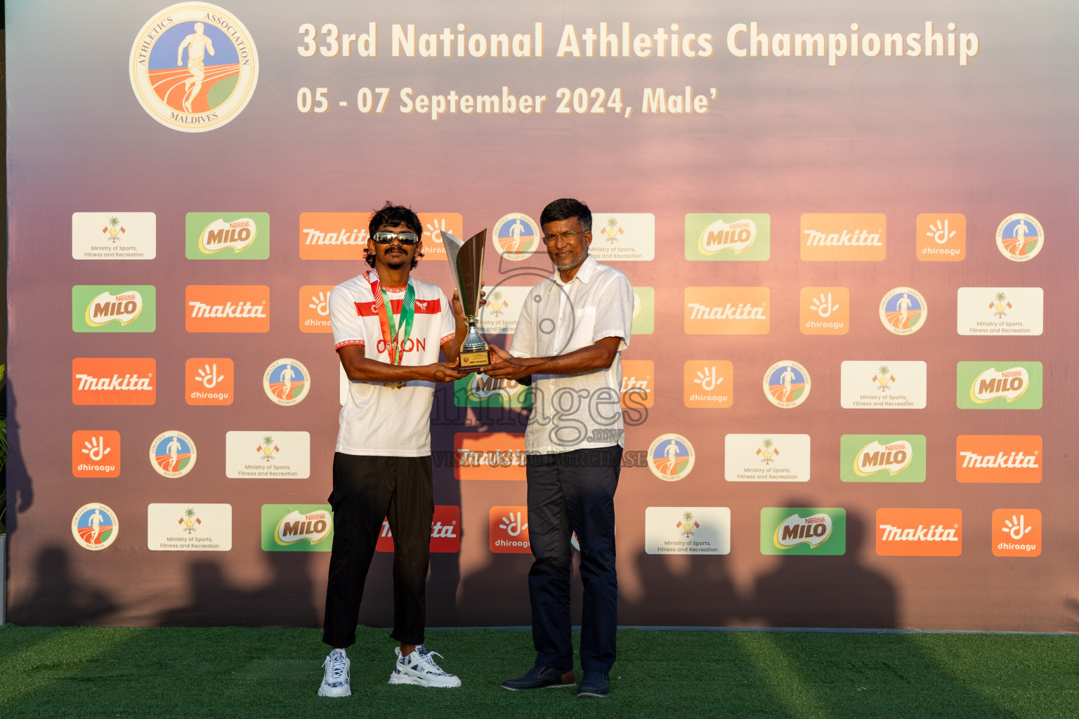 Day 3 of 33rd National Athletics Championship was held in Ekuveni Track at Male', Maldives on Saturday, 7th September 2024. Photos: Hassan Simah / images.mv