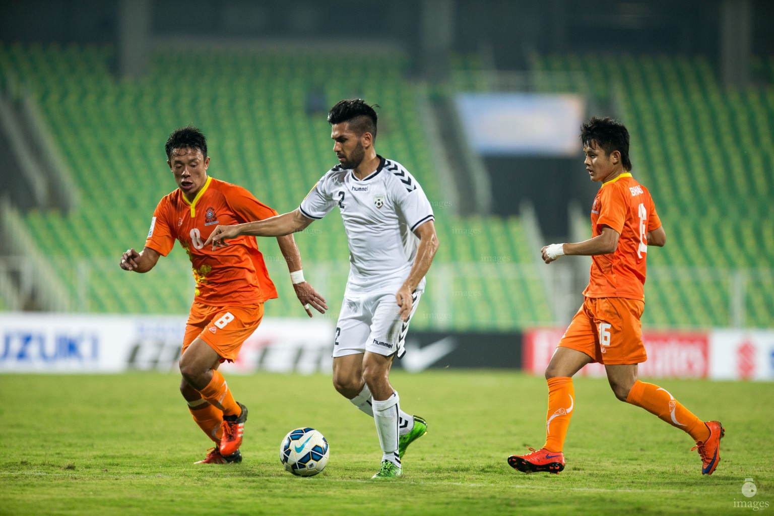 Afghanistan vs Bhutan in SAFF Suzuki Cup in Thiruvananthapuram, India, Saturday, December. 26, 2015.  (Images.mv Photo/ Hussain Sinan).