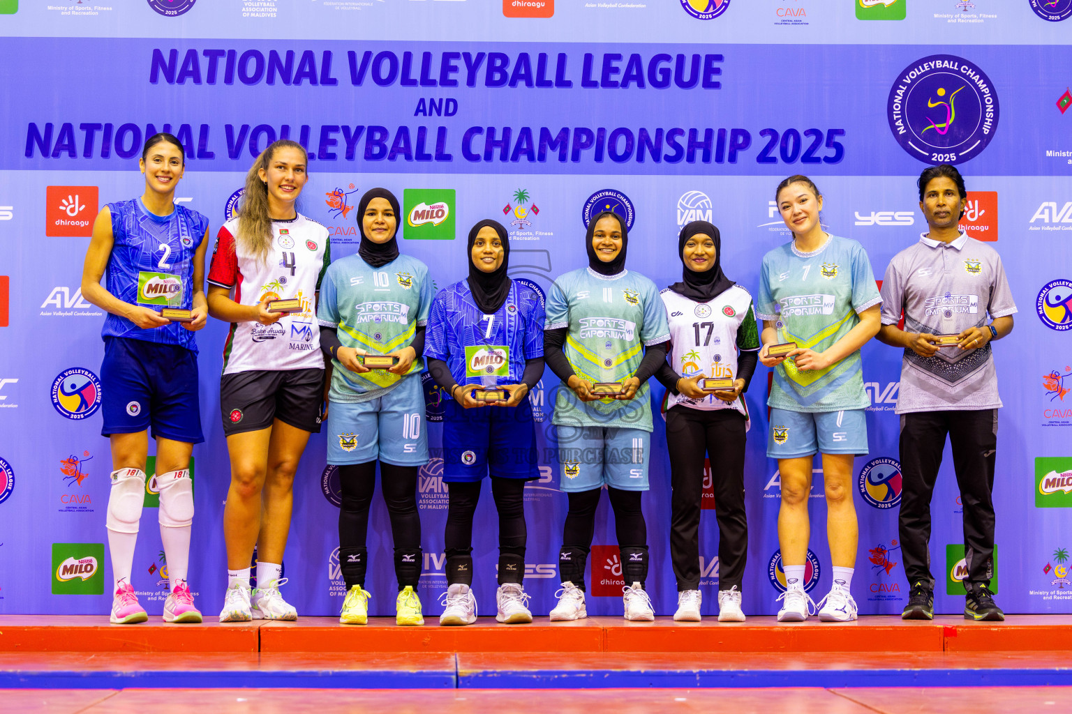 Police Club vs Club Wamco in the Final of Women's Division of National Volleyball Championship 2025 held in Male', Maldives on Sunday, 4th May 2025 at Social Center Indoor Hall Photos By: Nausham Waheed / images.mv