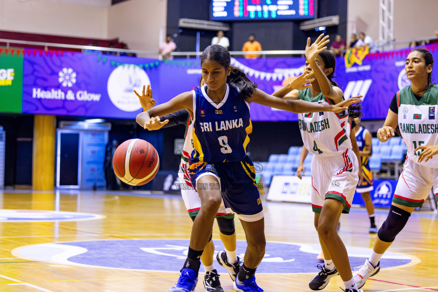 Sri Lanka vs India in Day 3 of Under 16 Woman's Asian Cup SABA Qualifiers 2025 was held in Social Center, Male', Maldives on Saturday, 14th June 2025. Photos: Nausham Waheed / images.mv