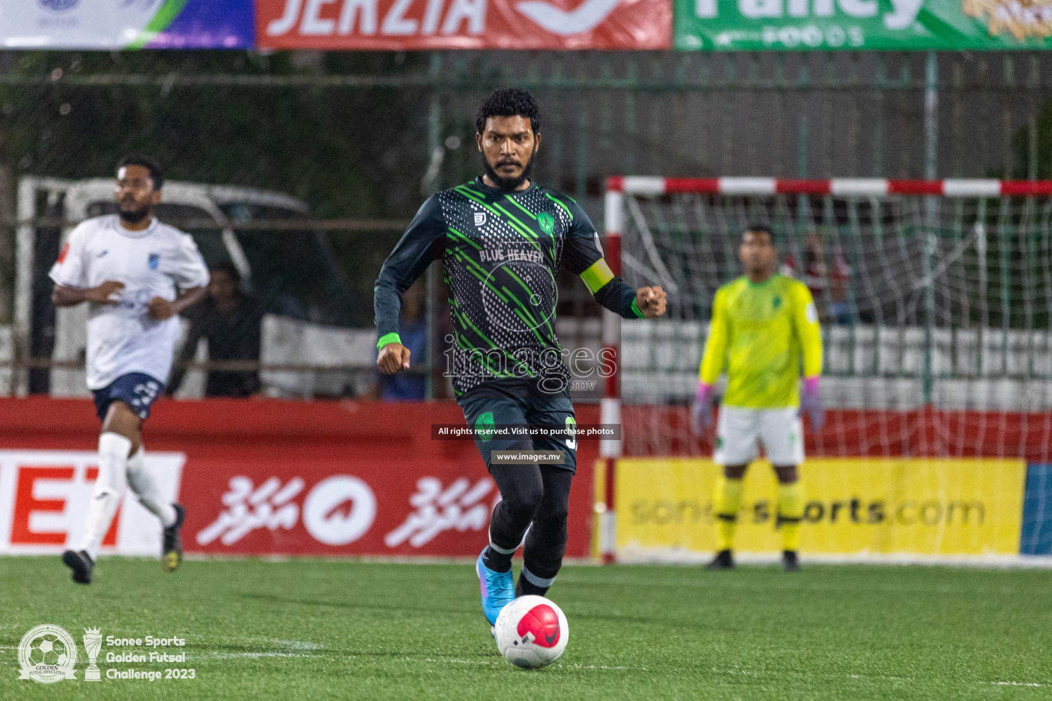 Sh. Feevah vs Sh. Lhaimagu in Day 4 of Golden Futsal Challenge 2023 on 08 February 2023 in Hulhumale, Male, Maldives