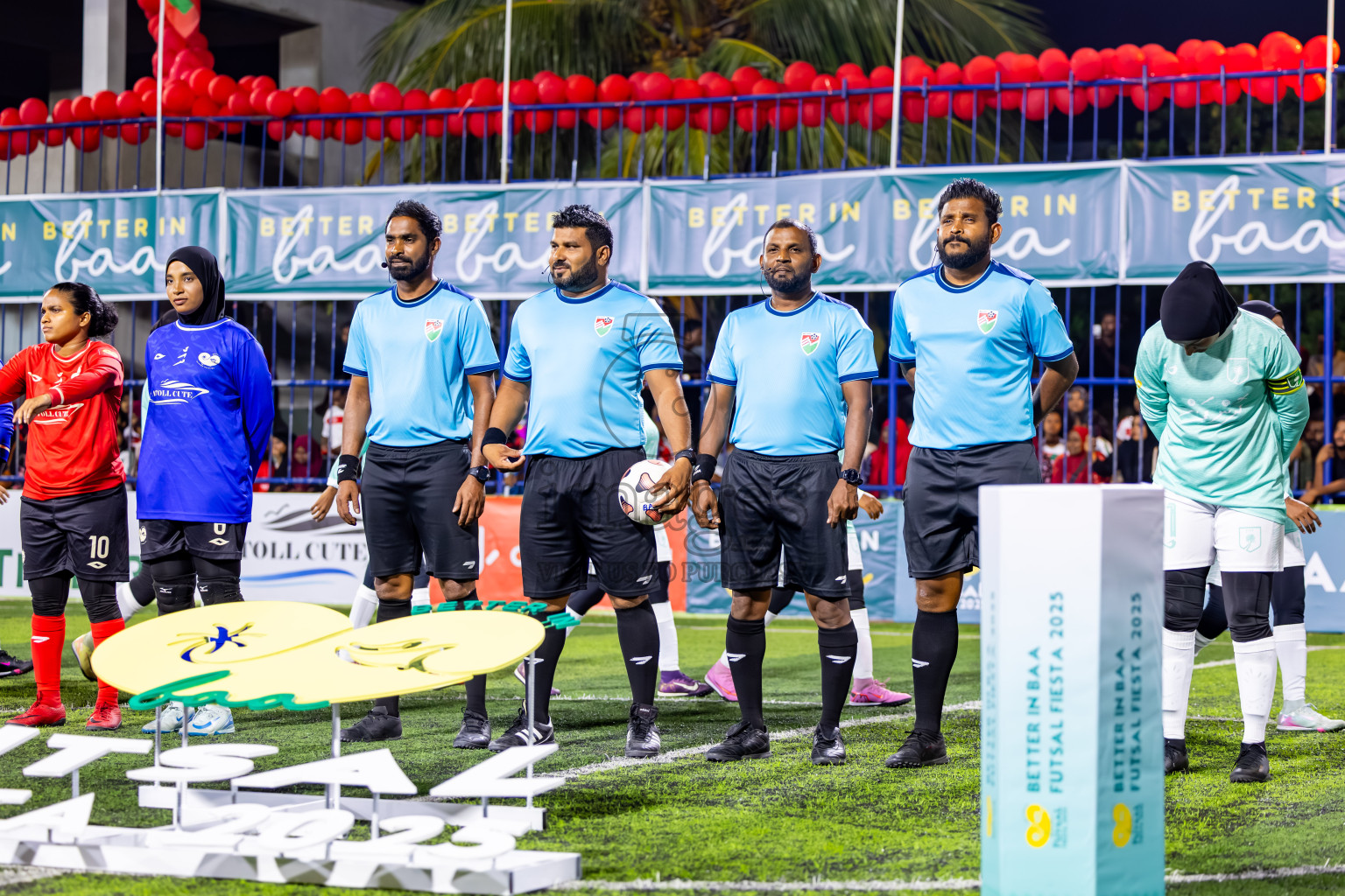 Goidhoo vs Dhonfan in the finals of Better in Baa Futsal Fiesta 2025 woman's division held in B. Eydhafushi, Maldives on Monday, 17th November 2025. Photos: Nausham Waheed / images.mv