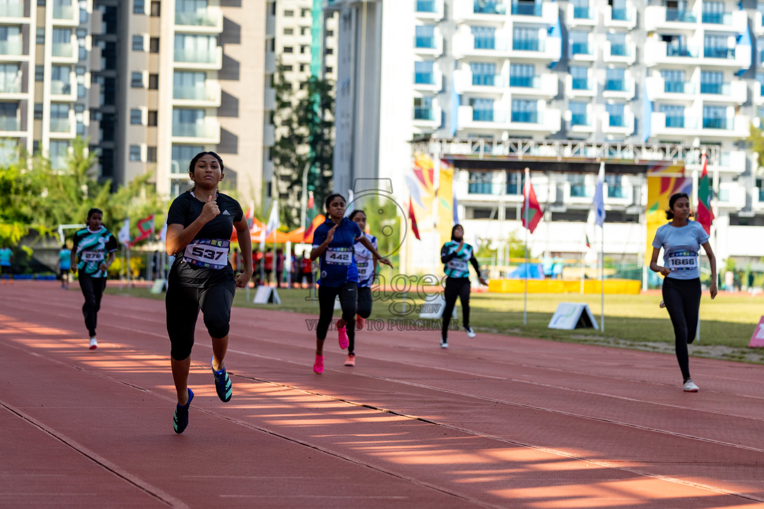 Day 1 of MWSC Interschool Athletics Championships 2024 held in Hulhumale Running Track, Hulhumale, Maldives on Saturday, 9th November 2024. 
Photos by: Hassan Simah / Images.mv