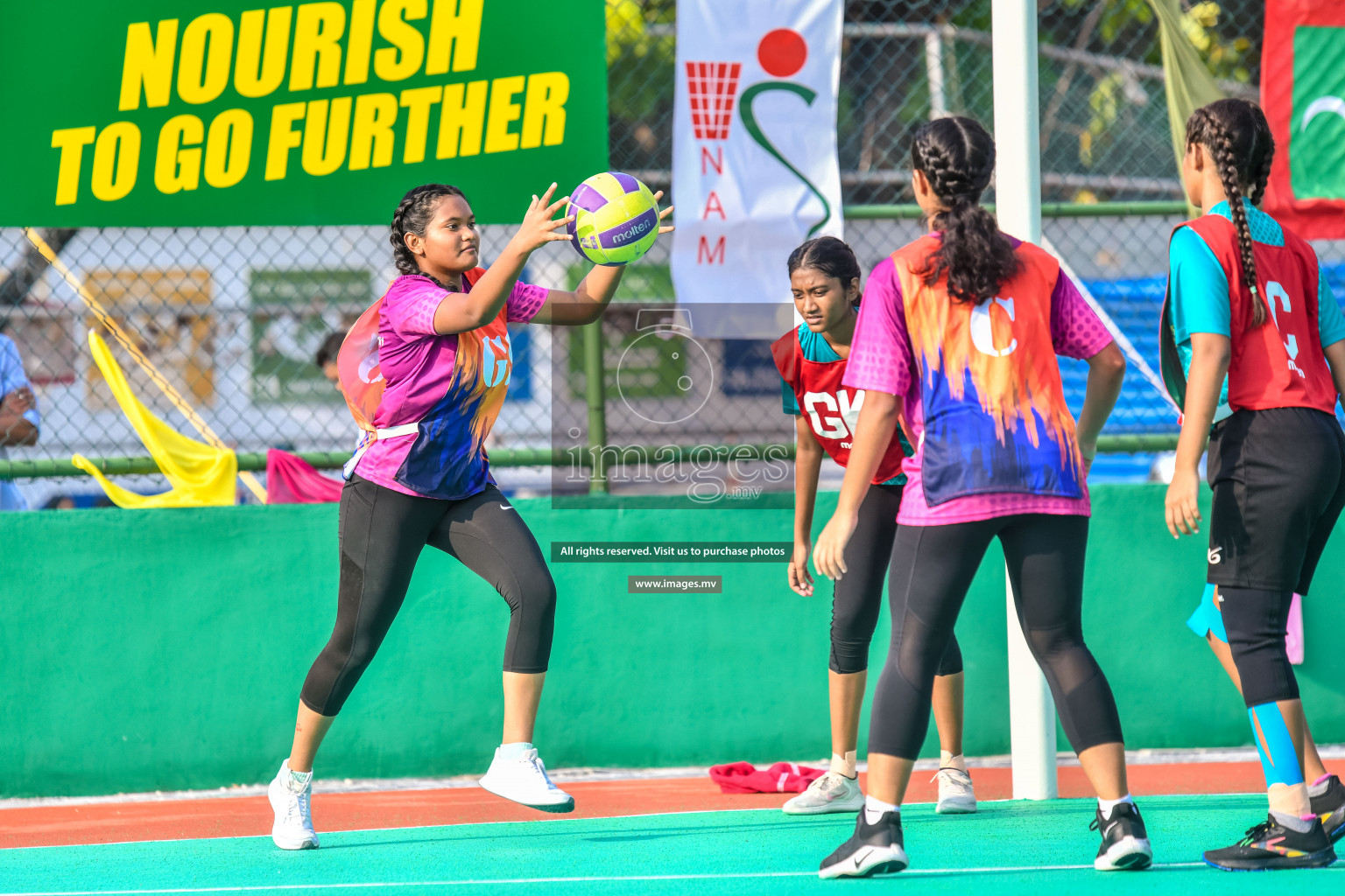 Final of Junior Netball Championship 2022 held in Male', Maldives on 19th March 2022. Photos by Nausham Waheed