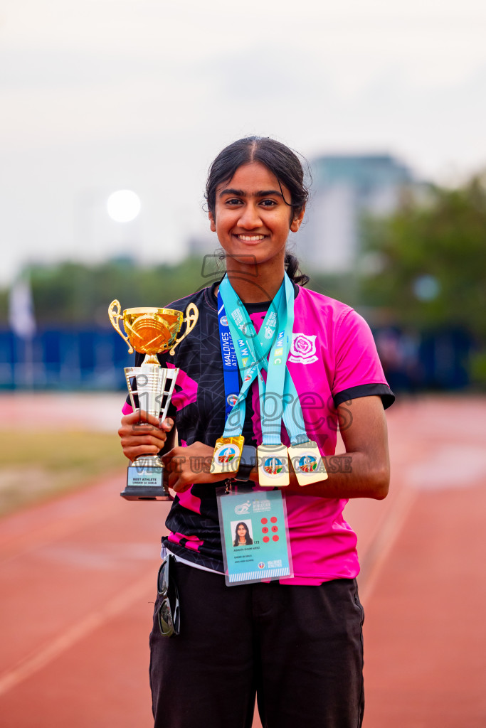 Day 6 of MWSC Interschool Athletics Championships 2024 held in Hulhumale Running Track, Hulhumale, Maldives on Thursday, 14th November 2024. Photos by: Nausham Waheed / Images.mv