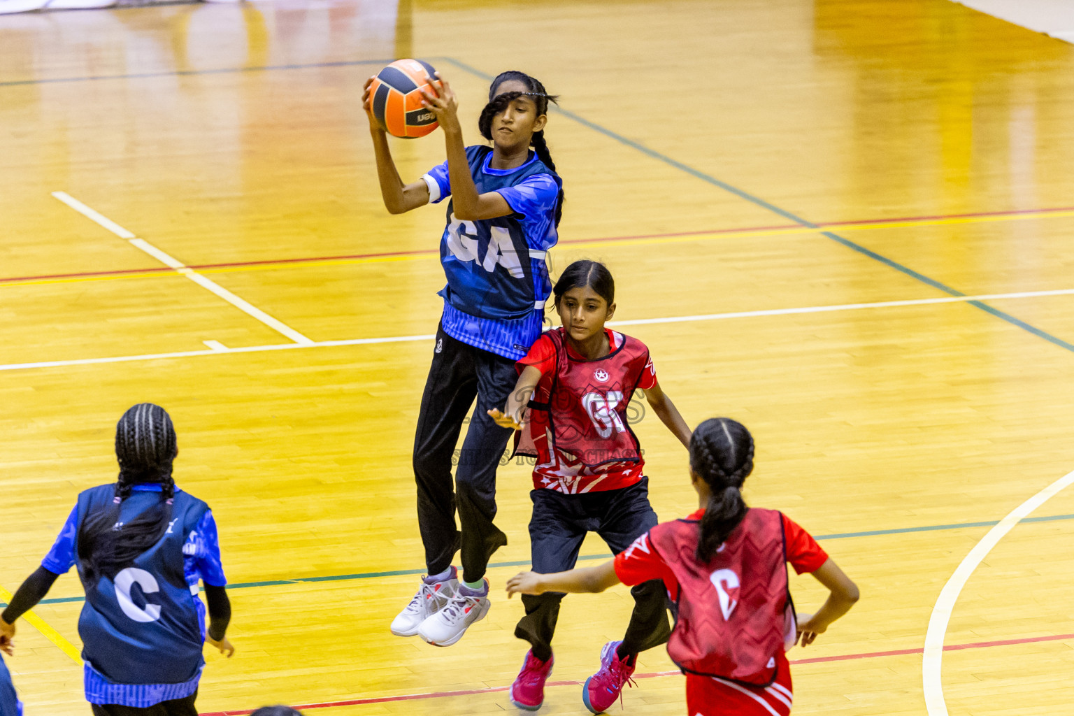 Day 9 of 25th Inter-School Netball Tournament was held in Social Center at Male', Maldives on Monday, 19th August 2024. Photos: Nausham Waheed / images.mv