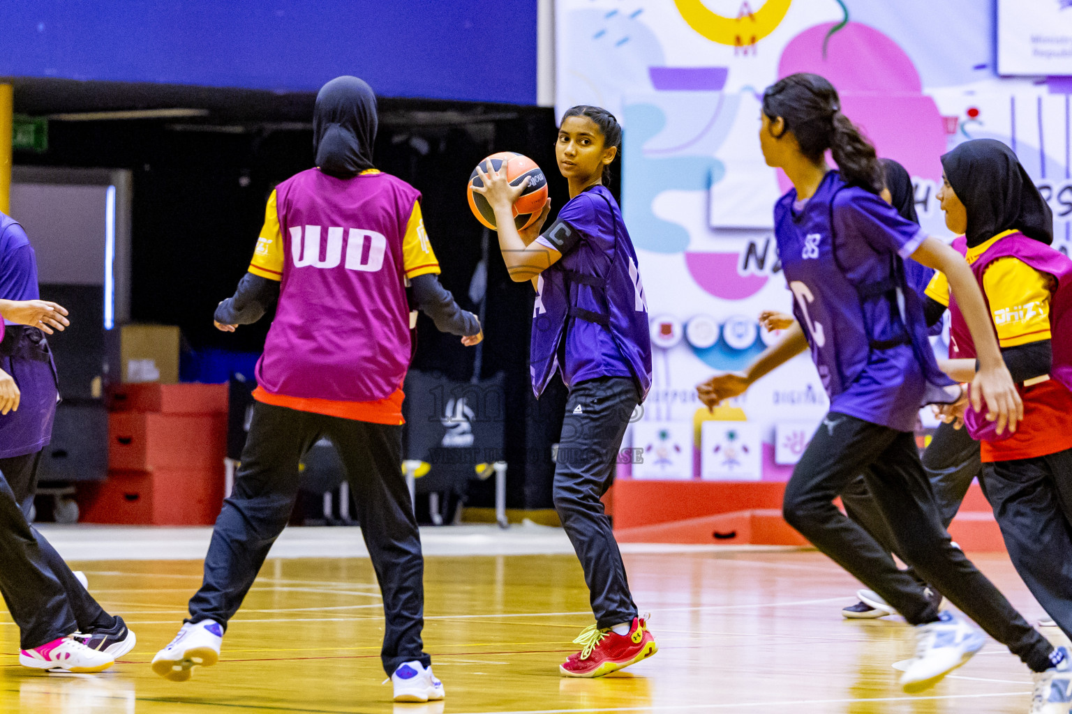 Day 11 of 25th Inter-School Netball Tournament was held in Social Center at Male', Maldives on Wednesday, 21st August 2024. Photos: Nausham Waheed / images.mv