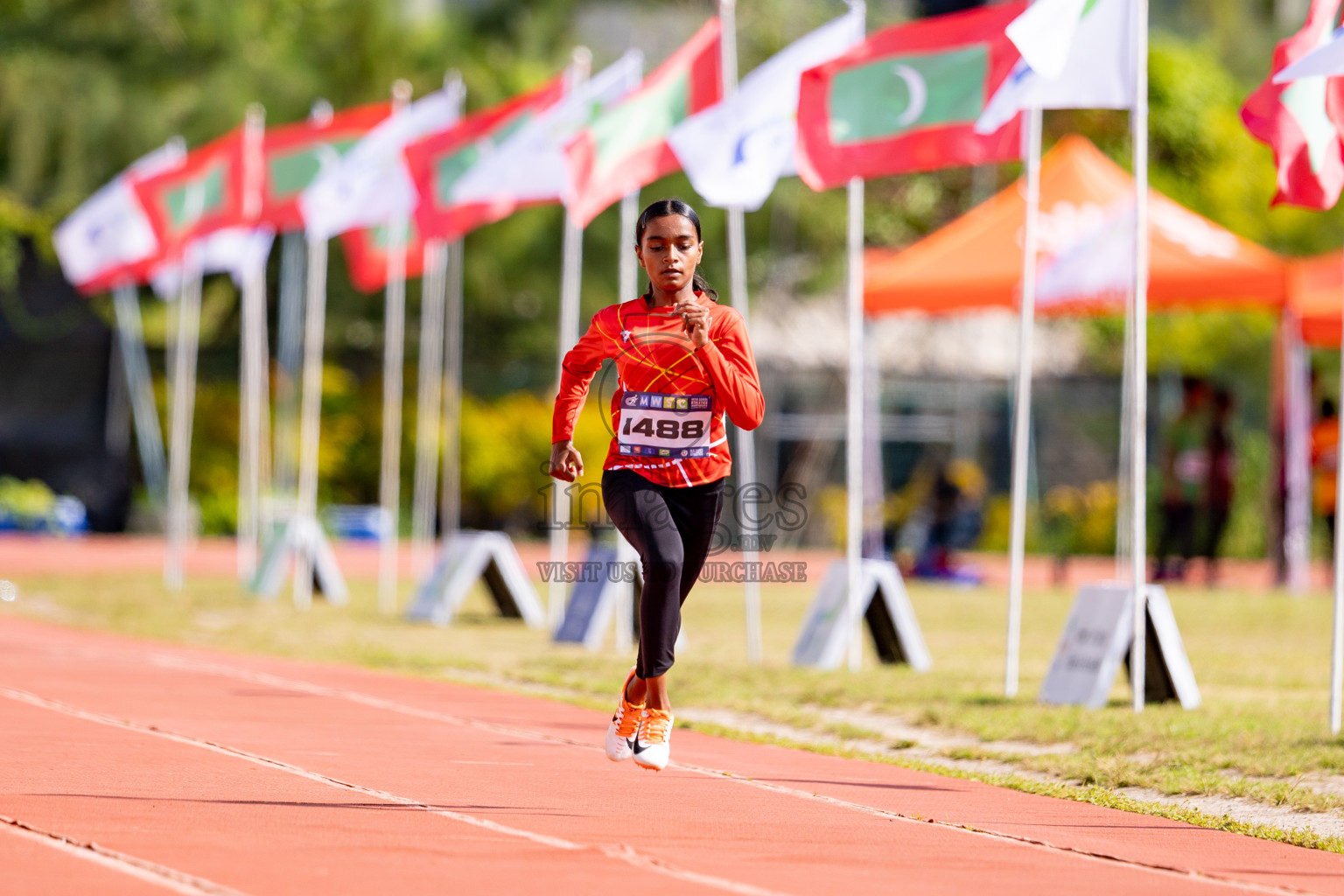 Day 3 of MWSC Interschool Athletics Championships 2024 held in Hulhumale Running Track, Hulhumale, Maldives on Monday, 11th November 2024. 
Photos by: Hassan Simah / Images.mv