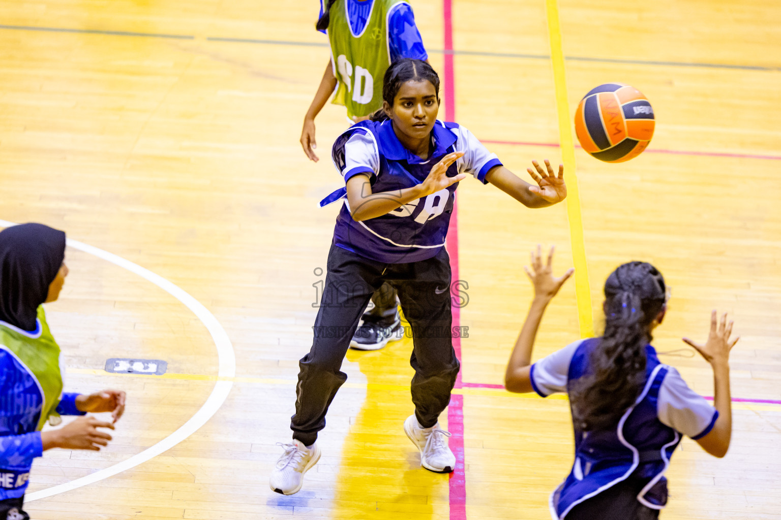 Day 6 of 25th Inter-School Netball Tournament was held in Social Center at Male', Maldives on Thursday, 15th August 2024. Photos: Nausham Waheed / images.mv