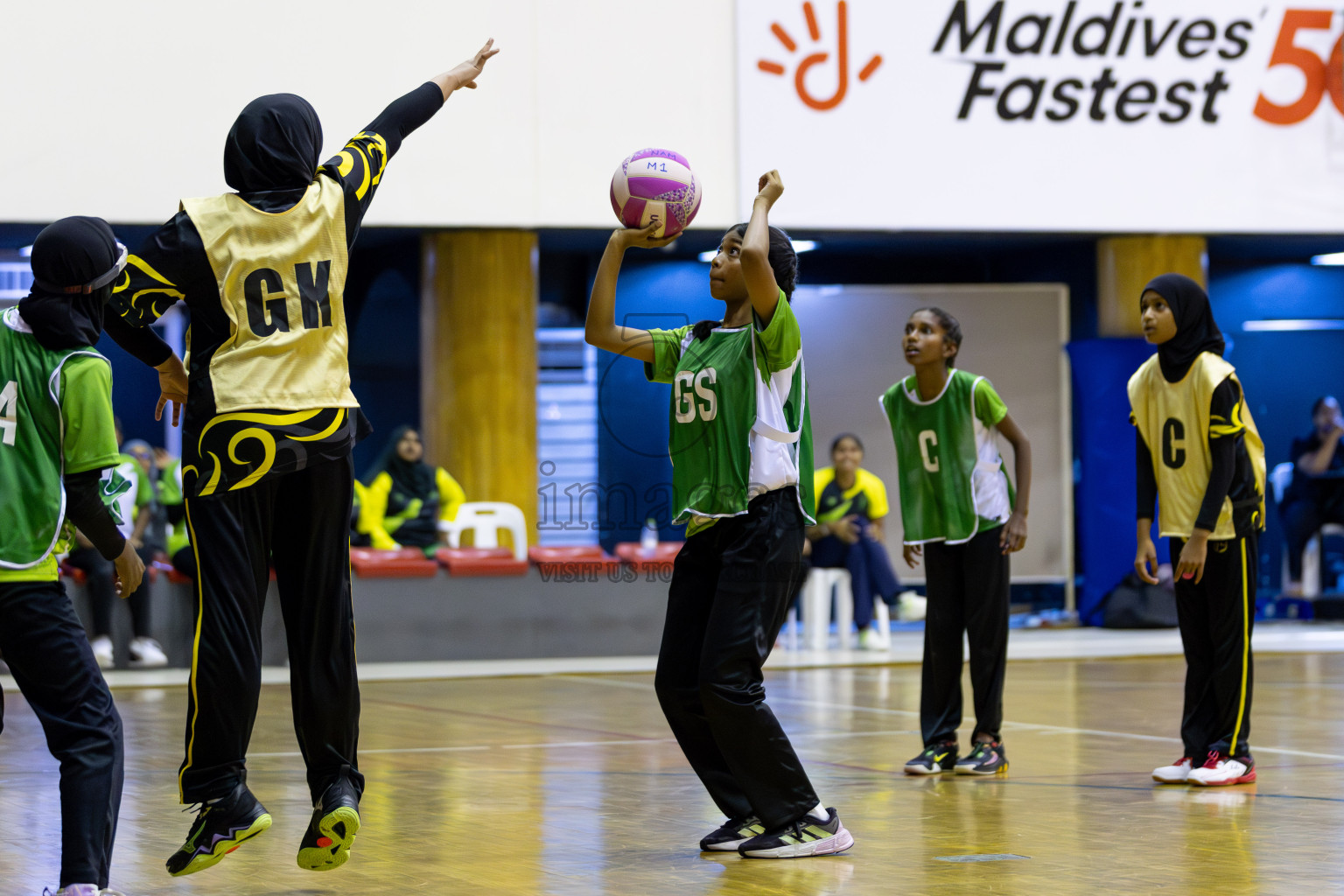 Day 1 of Inter-School Netball Tournament 2025 was held in Social Center Indoor Hall on Saturday, 18th October 2025. Photos: Areef Adam / images.mv