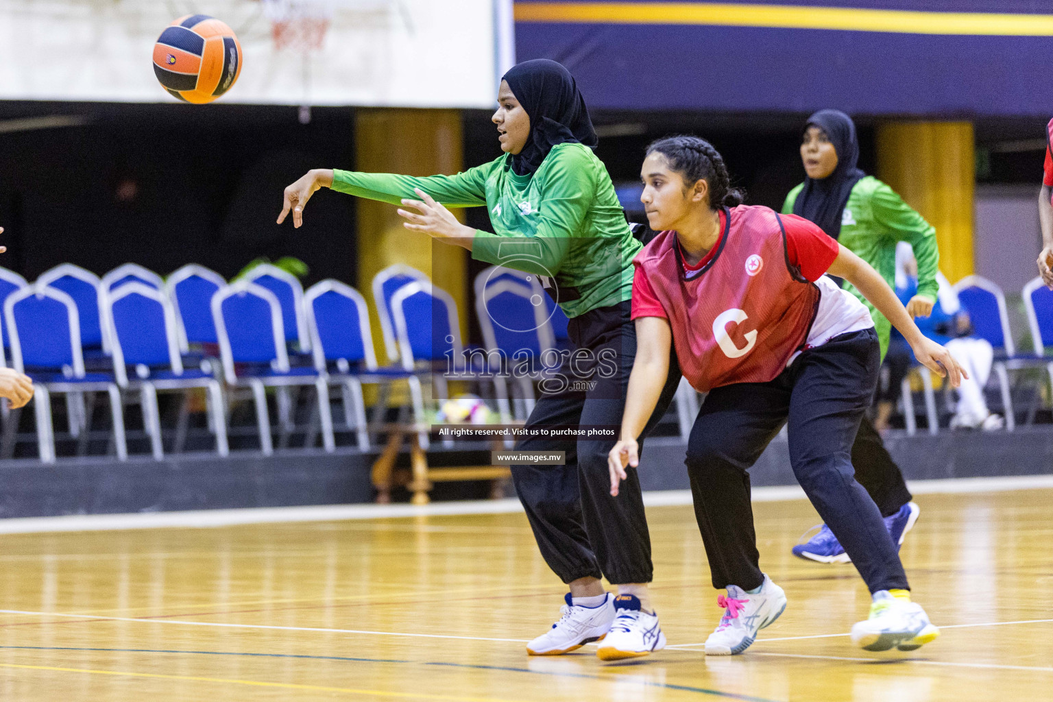 Day 11 of 24th Interschool Netball Tournament 2023 was held in Social Center, Male', Maldives on 6th November 2023. Photos: Nausham Waheed / images.mv