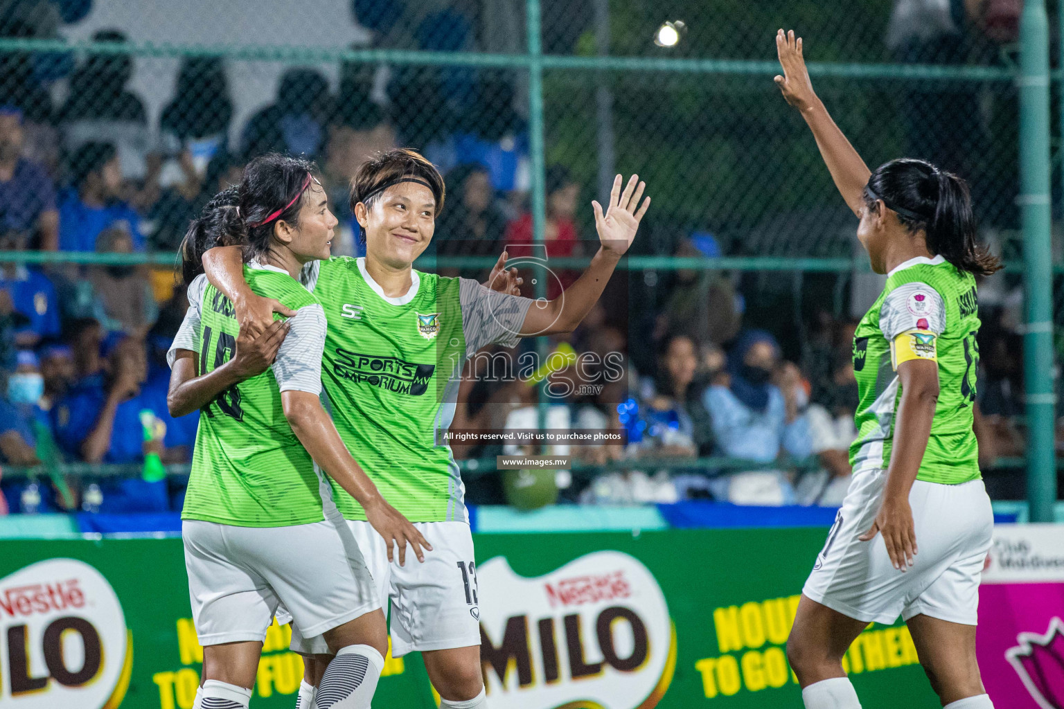 Ports Limited vs WAMCO - in the Finals 18/30 Women's Futsal Fiesta 2021 held in Hulhumale, Maldives on 18 December 2021. Photos by Nausham Waheed & Shuu Abdul Sattar