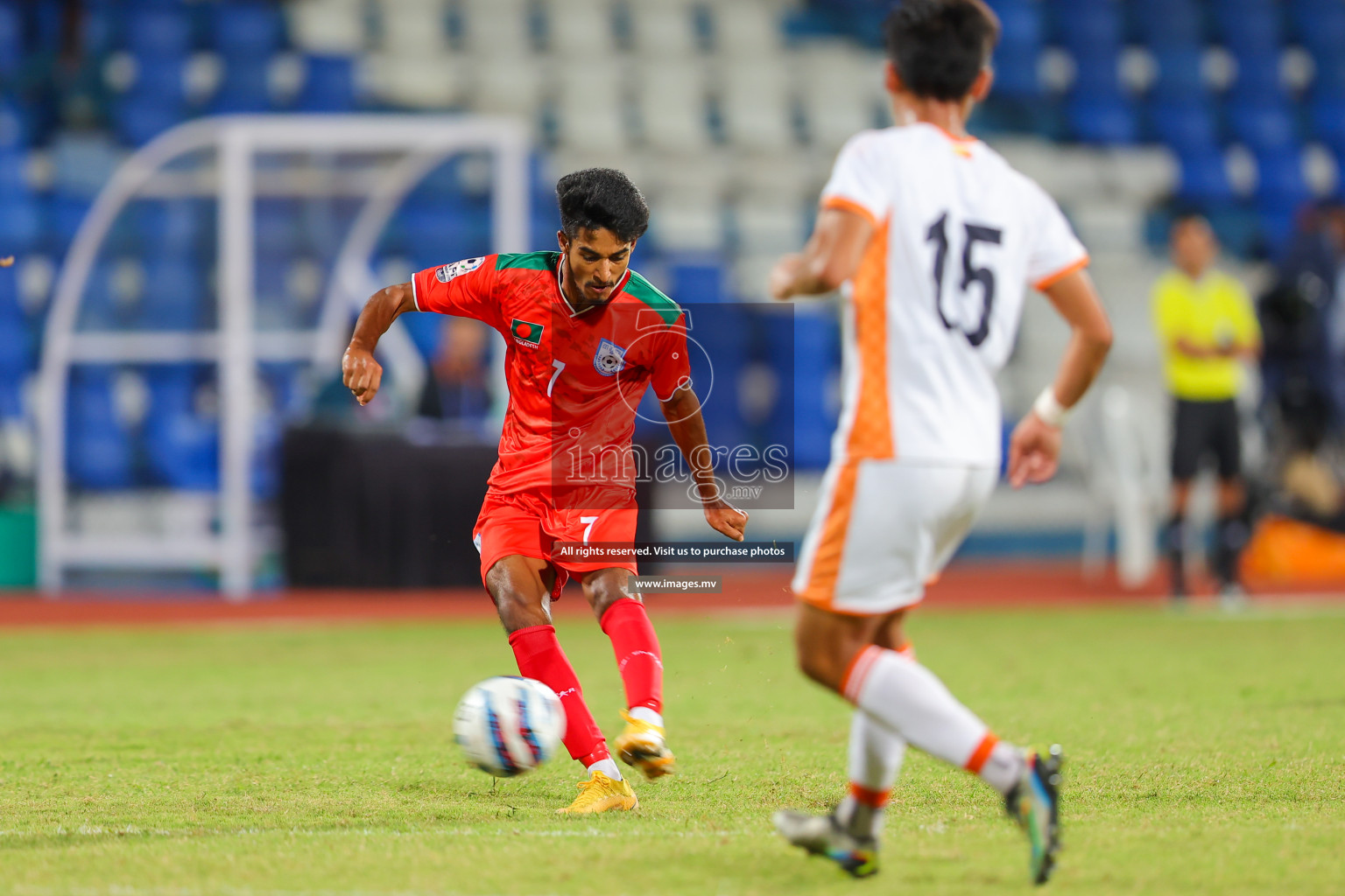 Bhutan vs Bangladesh in SAFF Championship 2023 held in Sree Kanteerava Stadium, Bengaluru, India, on Wednesday, 28th June 2023. Photos: Nausham Waheed, Hassan Simah / images.mv