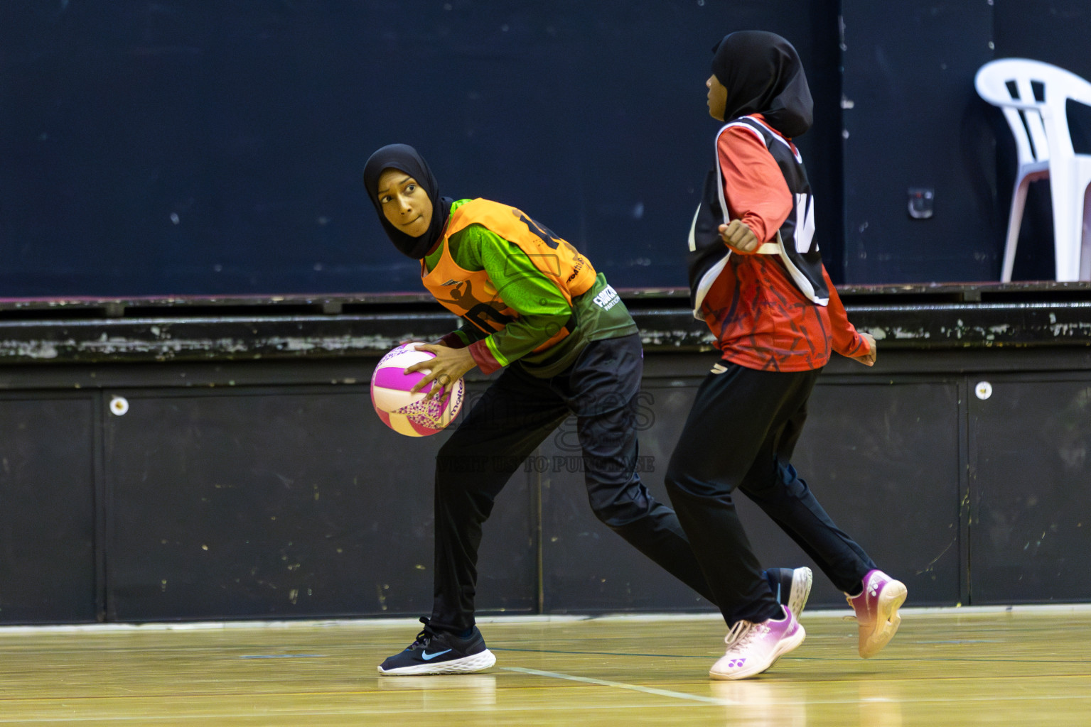 Fionti A team vs AIS Netball Academy in Day 3 of 3rd Netball Junior Championship, held at Social Center on Wednesday 22nd January 2025 . Photos: Shuu Abdul Sattar / images.mv