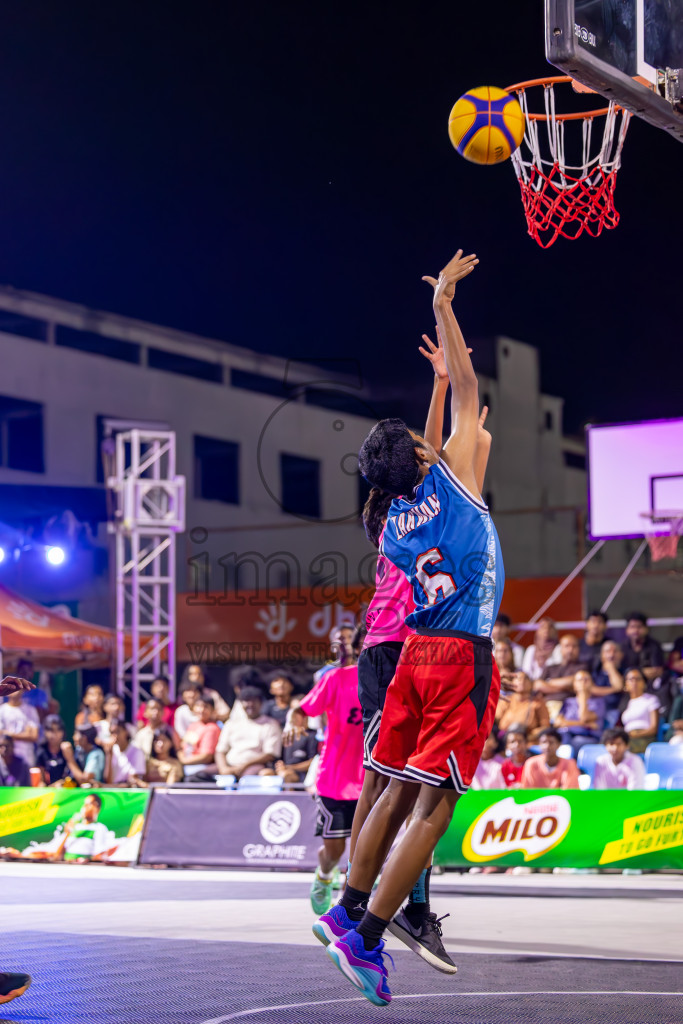 Final Day of MILO Ramadan 3x3 Challenge 2024 was held in Ekuveni Outdoor Basketball Court at Male', Maldives on Tuesday, 19th March 2024.
Photos: Ismail Thoriq / images.mv