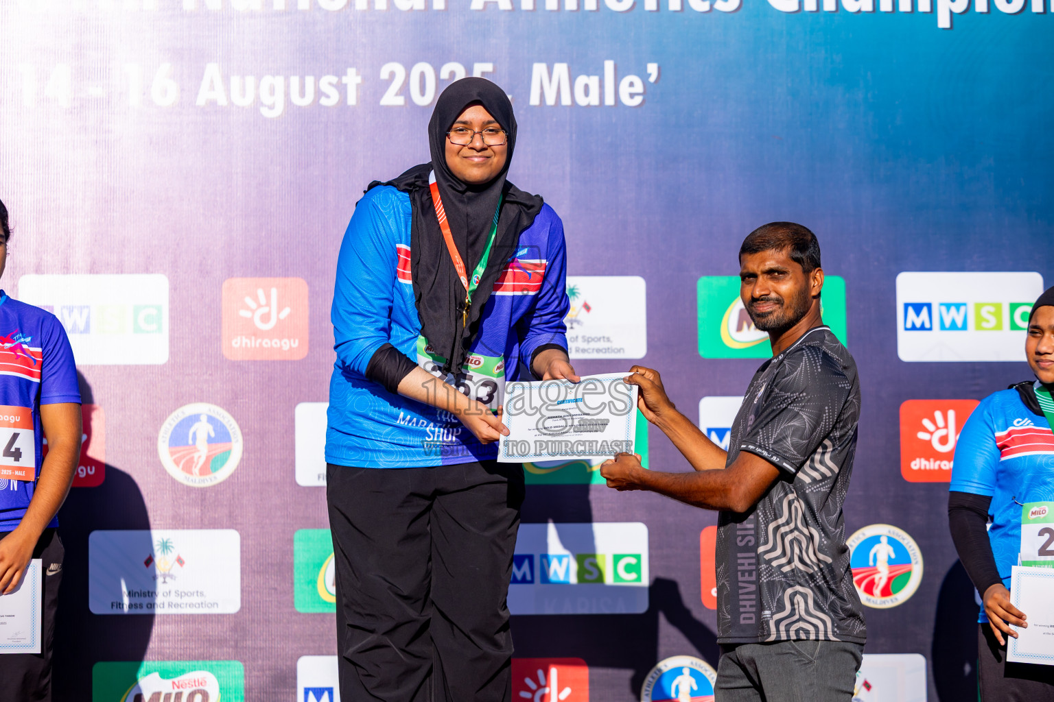 Day 3 of National Athletics Championship 2025 was held at Ekuveni Running Ground in Male', Maldives on Saturday, 16th August 2025. Photos: Nausham Waheed / images.mv