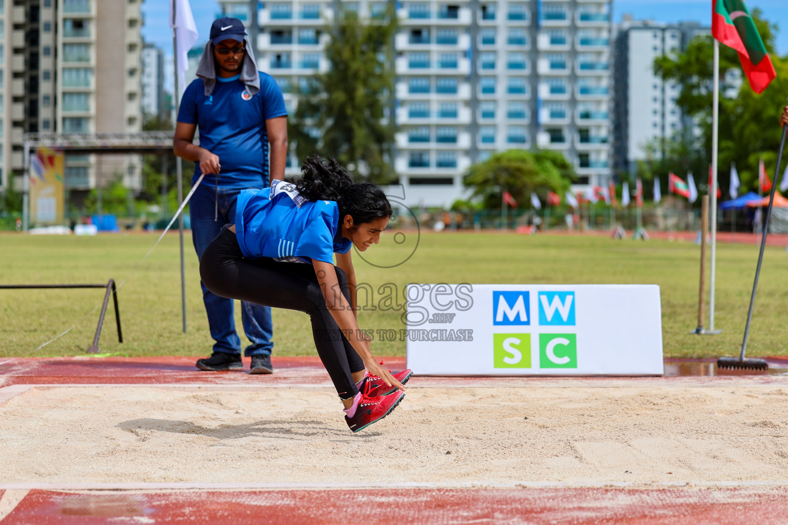 Day 1 of MWSC Interschool Athletics Championships 2024 held in Hulhumale Running Track, Hulhumale, Maldives on Saturday, 9th November 2024. 
Photos by: Ismail Thoriq, Hassan Simah / Images.mv