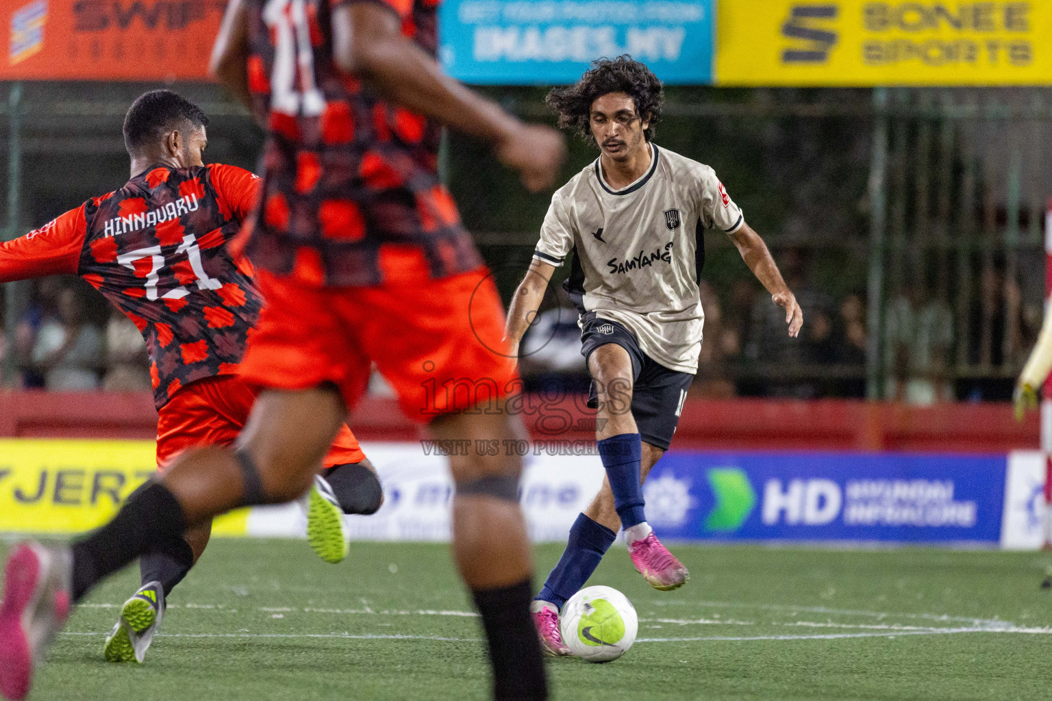 Lh Hinnavaru vs Lh Kurendhoo in Day 21 of Golden Futsal Challenge 2024 was held on Sunday , 4th February 2024 in Hulhumale', Maldives Photos: Nausham Waheed / images.mv