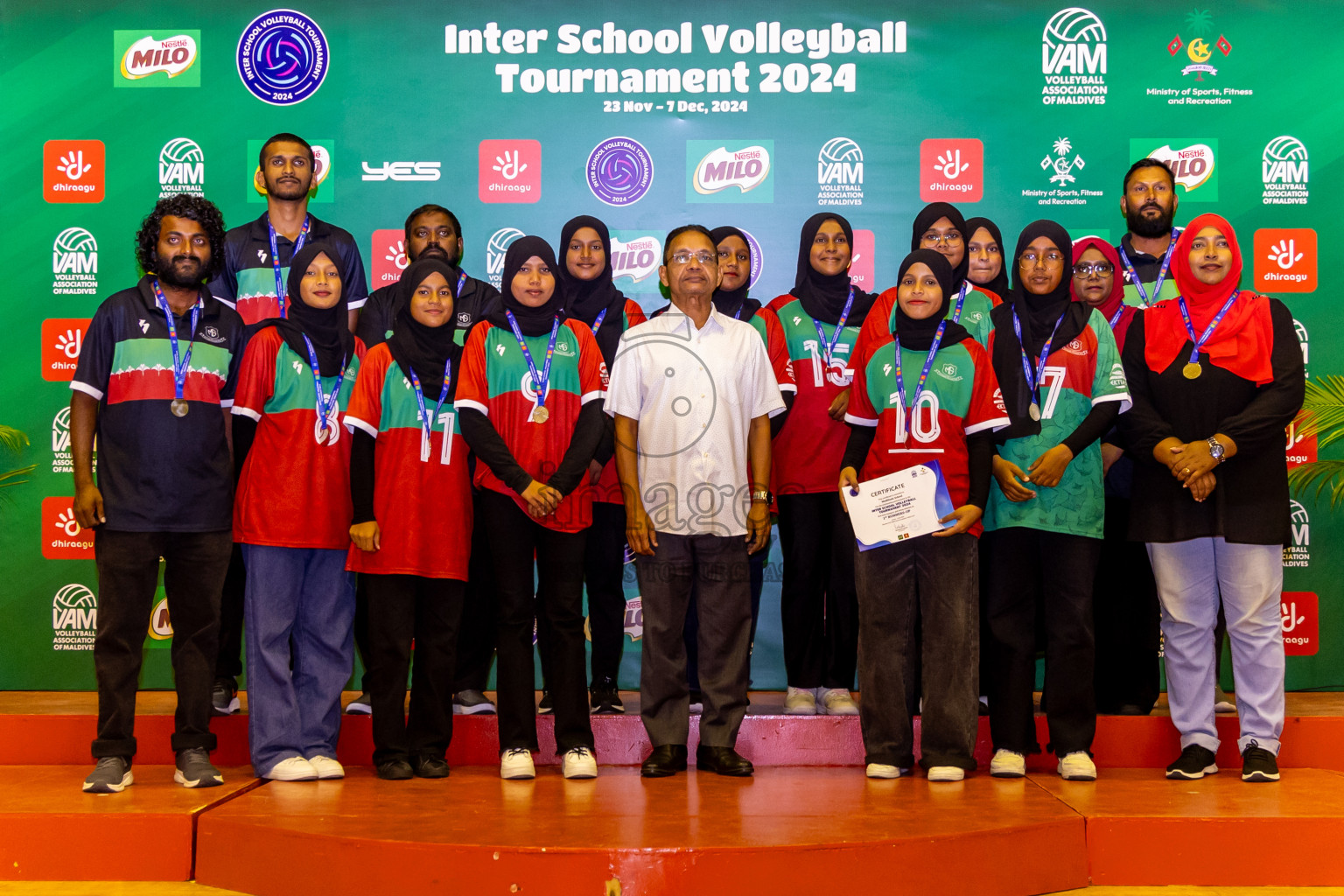 Finals of Interschool Volleyball Tournament 2024 was held in Social Center at Male', Maldives on Friday, 6th December 2024. Photos: Nausham Waheed / images.mv