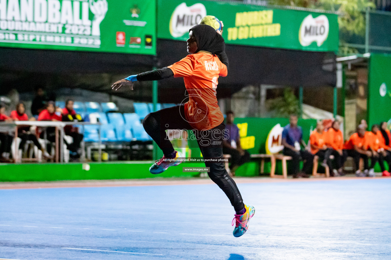 Day 8 of 7th Inter-Office/Company Handball Tournament 2023, held in Handball ground, Male', Maldives on Friday, 23rd September 2023 Photos: Hassan Simah/ Images.mv