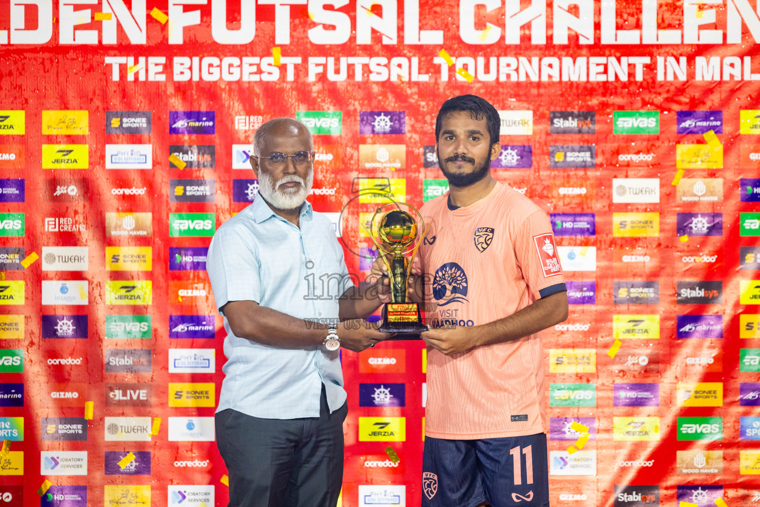 GDh Vaadhoo vs GDh Gadhdhoo in Gaafu Dhaal Atoll Final in Day 24 of Golden Futsal Challenge 2025 was held on Tuesday , 28th January 2025, in Hulhumale', Maldives. Photos: Nausham Waheed / images.mv