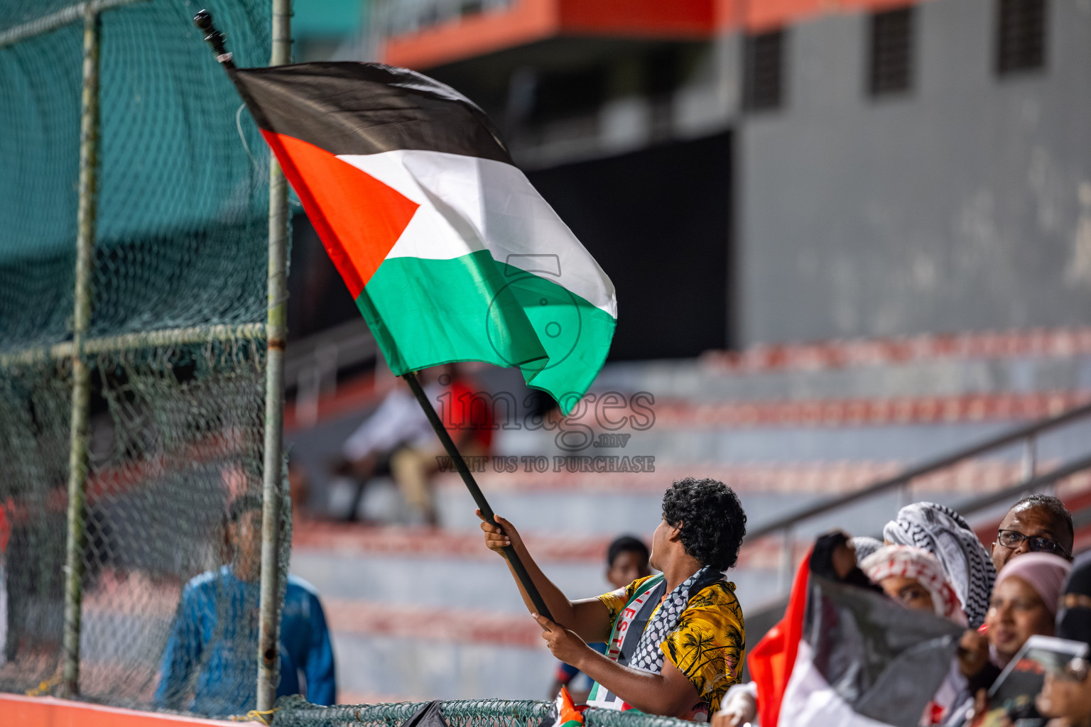 Maldives vs Palestine in the second under 17 friendly held in National Football Stadium, Male', Maldives on Saturday, 15 November 2025. 
Photos: Mohamed Mahfooz Moosa / Images.mv