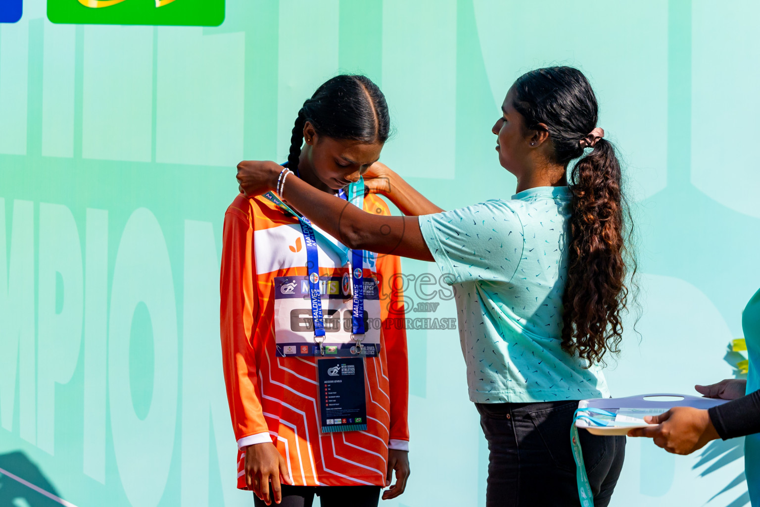 Day 3 of MWSC Interschool Athletics Championships 2024 held in Hulhumale Running Track, Hulhumale, Maldives on Monday, 11th November 2024. Photos by: Nausham Waheed / Images.mv