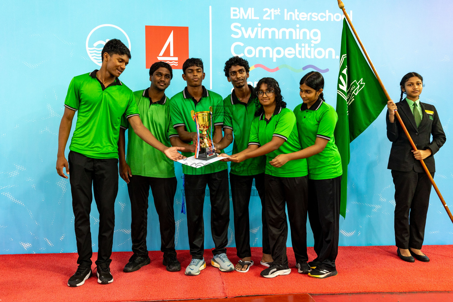Closing Ceremony of BML 21st Interschool Swimming Competition 2025 .was held in Hulhumale' Swimming Pool, Hulhumale', Maldives on Saturday, 18th October 2025. 
Photos: Hassan Simah / images.mv
