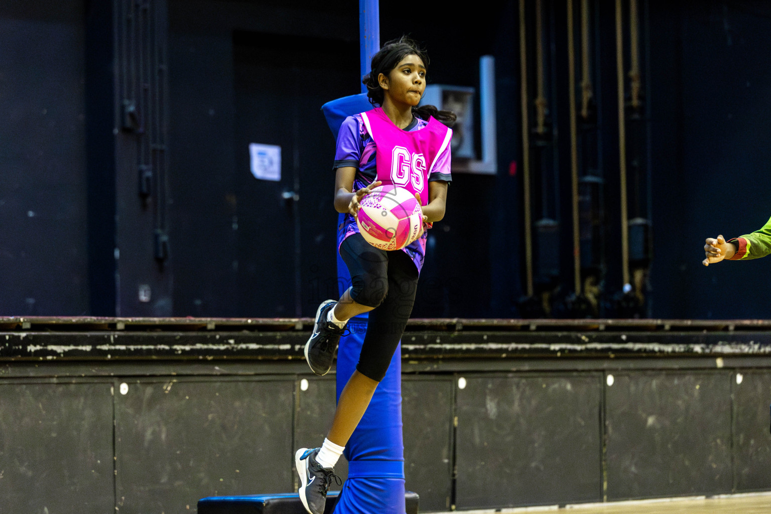 N Sports Academy vs FIONTI Sports Academy in Day 5 of 3rd Netball Junior Championship, held at Social Center on Thursday 23rd January 2025 . Photos: Shuu Abdul Sattar / images.mv