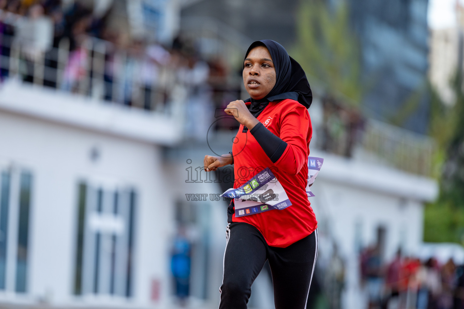 Day 2 of MWSC Interschool Athletics Championships 2024 held in Hulhumale Running Track, Hulhumale, Maldives on Sunday, 10th November 2024. 
Photos by: Hassan Simah / Images.mv