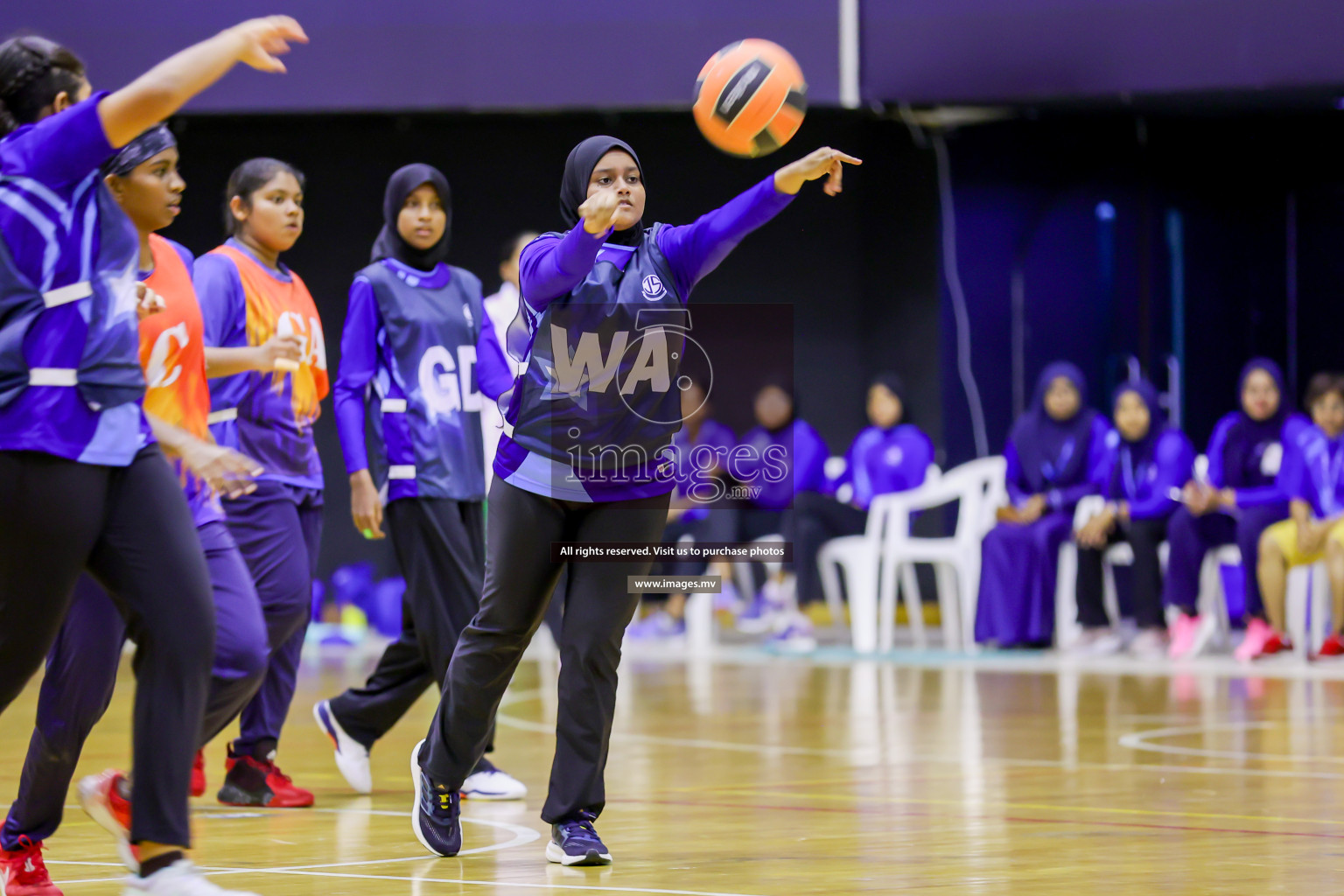 Day 9 of 24th Interschool Netball Tournament 2023 was held in Social Center, Male', Maldives on 4th November 2023. Photos: Hassan Simah / images.mv