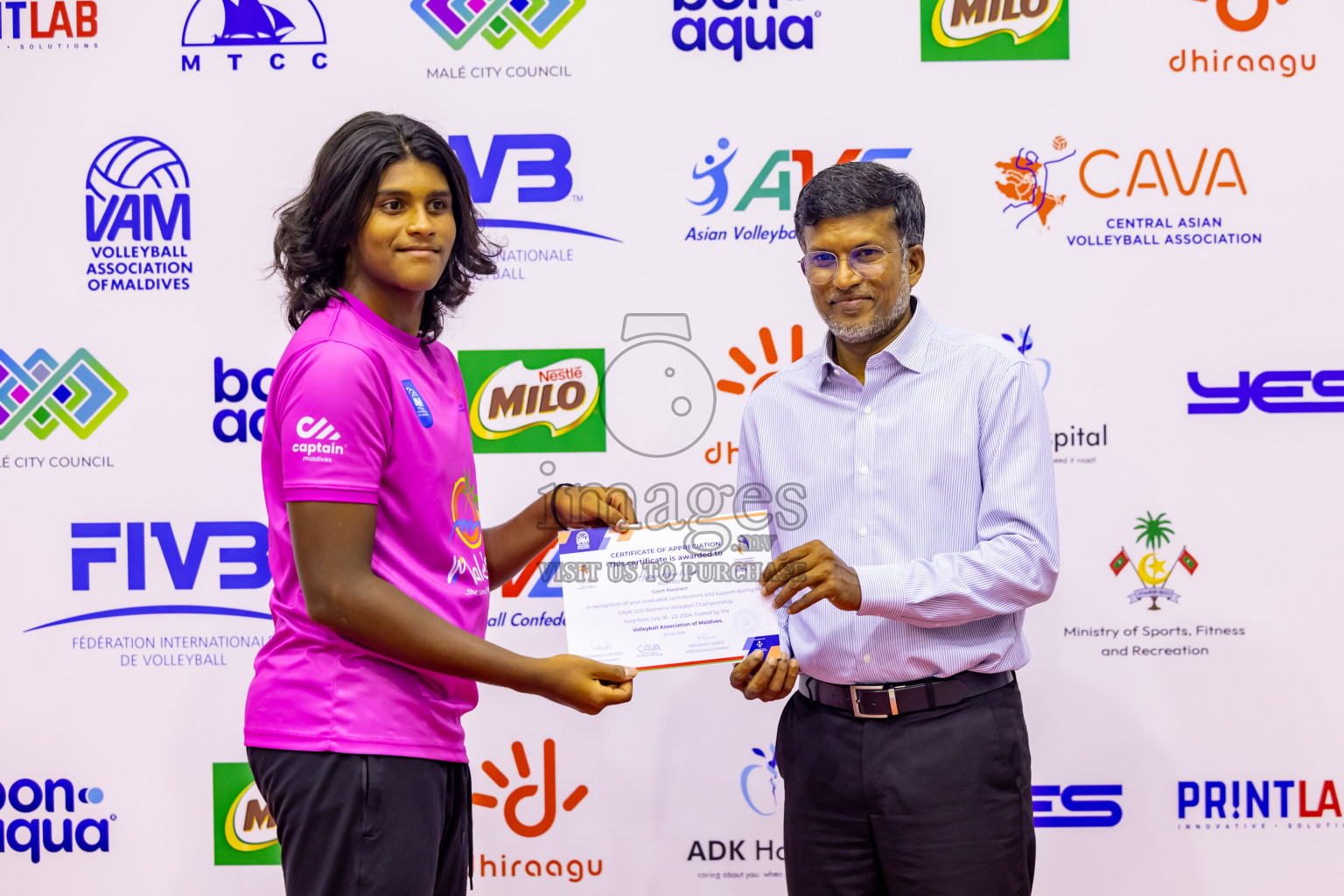 Sri Lanka vs Maldives in Semi Final of CAVA U20 Woman's Volleyball Championship 2024 was held in Social Center, Male', Maldives on 22nd July 2024. Photos: Nausham Waheed / images.mv