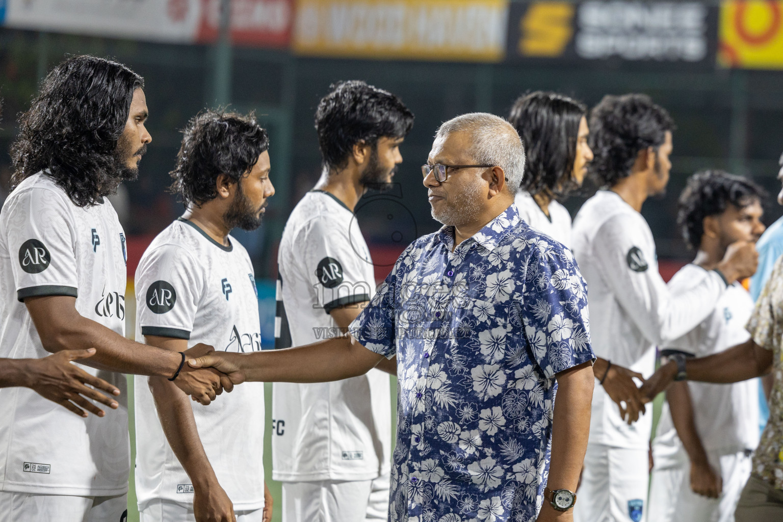 M. Veyvah vs M. Maduvvari in Day 12 of Golden Futsal Challenge 2025 was held on Thursday, 16th January 2025, in Hulhumale', Maldives Photos: Mohamed Mahfooz Moosa / images.mv