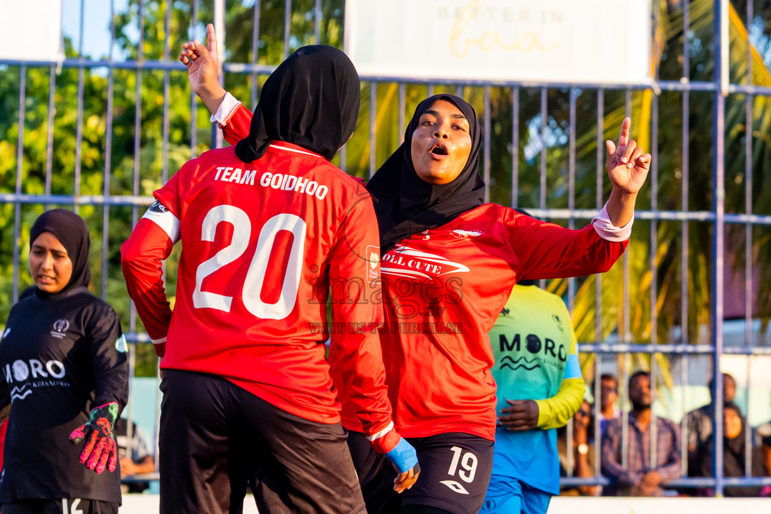 Kihaadhoo vs Goidhoo in Day 1 of Better in Baa Futsal Fiesta 2025 Woman's division held in B. Eydhafushi, Maldives on Wednesday, 5th November 2025. Photos: Nausham Waheed / images.mv