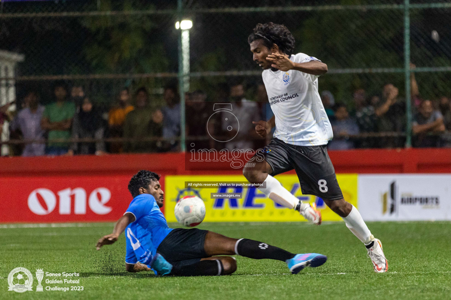 K. Guraidhoo vs TK. Dhiffushi in Day 4 of Golden Futsal Challenge 2023 on 08 February 2023 in Hulhumale, Male, Maldives