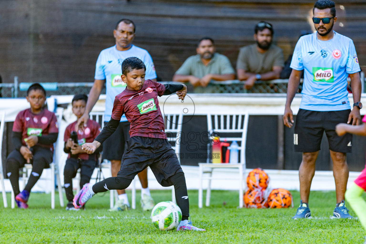 Day 1 of MILO Kids Football Fiesta was held at National Stadium in Male', Maldives on Friday, 23rd February 2024. 
Photos: Hassan Simah / images.mv