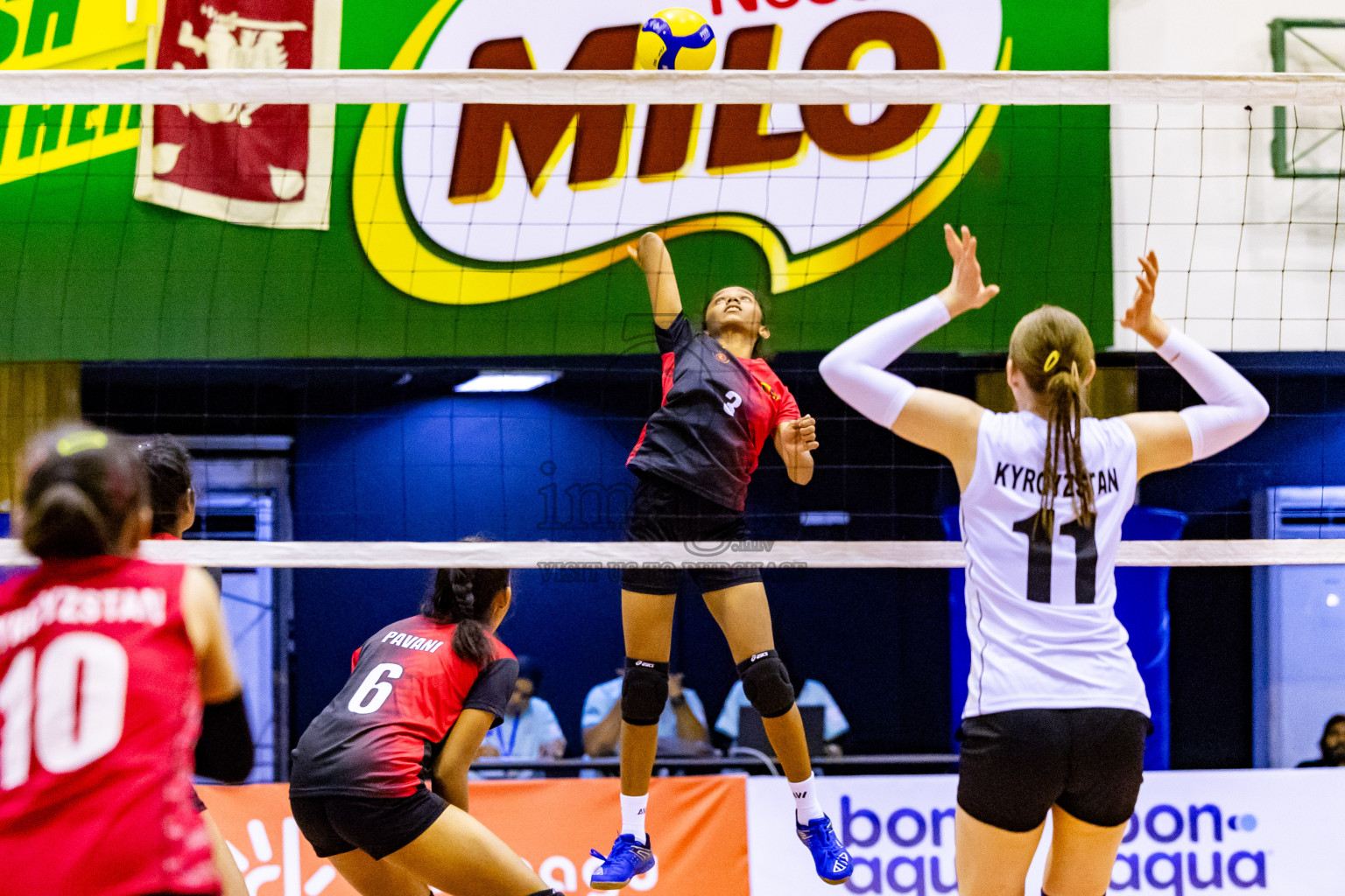 Kyrgyzstan vs Sri Lanka in Final of CAVA U20 Woman's Volleyball Championship 2024 was held in Social Center, Male', Maldives on 23rd July 2024. Photos: Nausham Waheed / images.mv