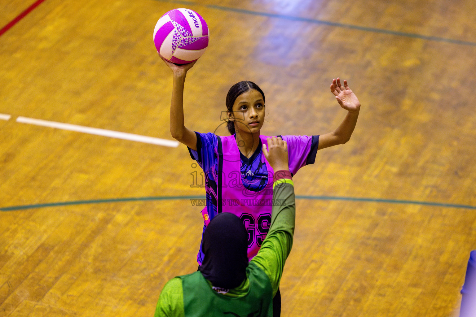 N Sports Acamdemy A vs Fiontti Sports Club in Day 3 of 3rd Netball Junior Championship, held at Social Center on Tuesday, 21st January 2025 . Photos: Nausham Waheed / images.mv