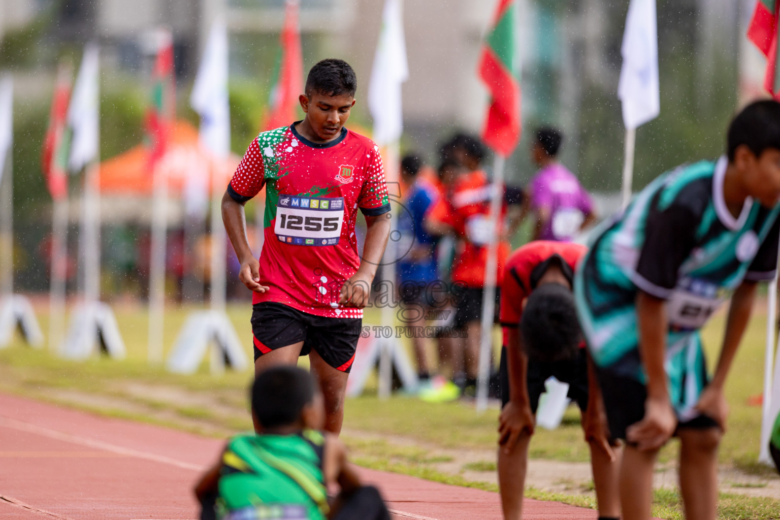 Day 3 of MWSC Interschool Athletics Championships 2024 held in Hulhumale Running Track, Hulhumale, Maldives on Monday, 11th November 2024. 
Photos by: Hassan Simah / Images.mv