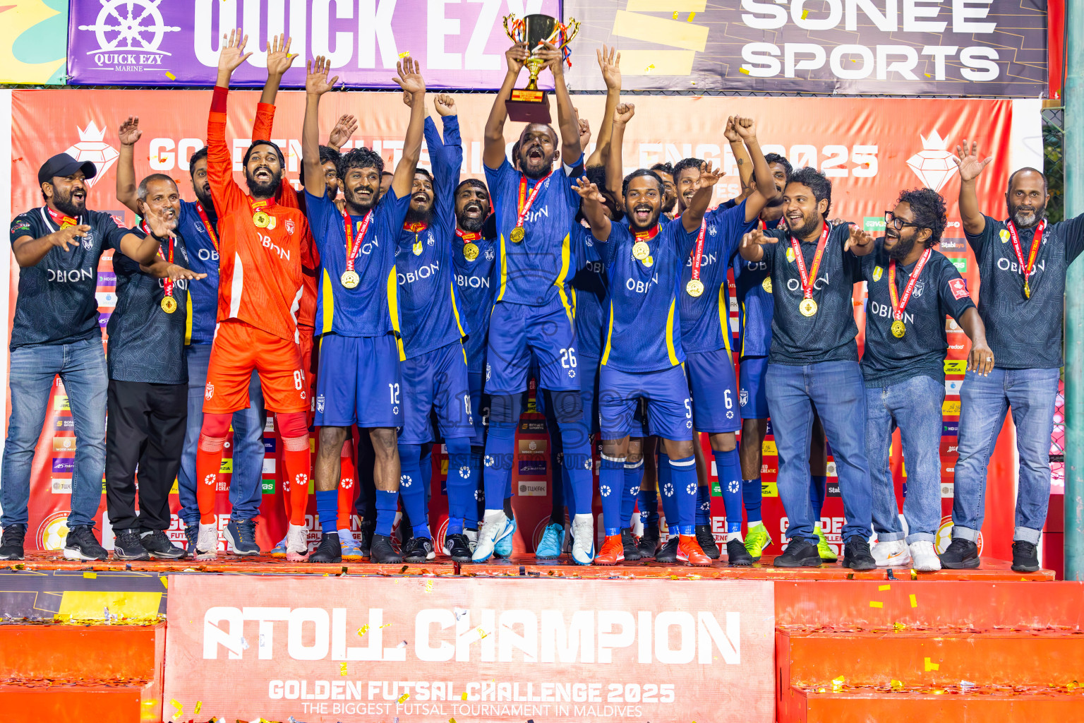 B Eydhafushi vs B Thulhaadhoo in Baa Atoll Finals Day 26 of Golden Futsal Challenge 2025 was held on Thursday , 30th January 2025, in Hulhumale', Maldives. Photos: Ismail Thoriq / images.mv