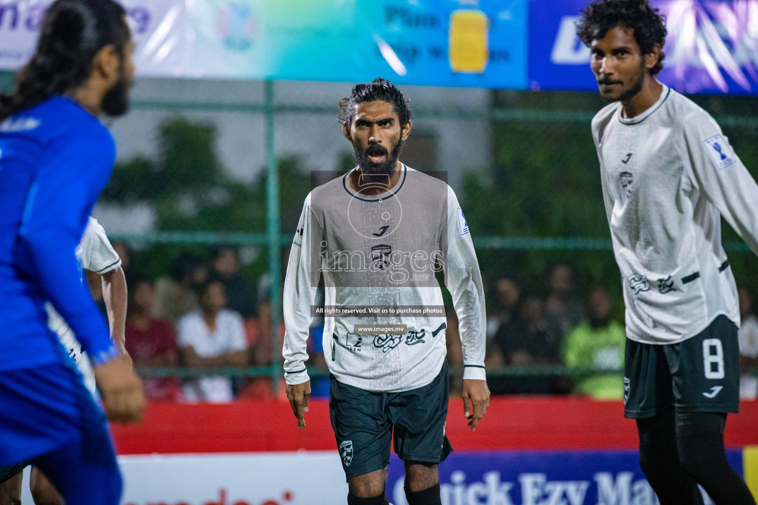 R. Meedhoo vs R. Inguraidhoo in Day 7 of Golden Futsal Challenge 2023 on 11 February 2023 in Hulhumale, Male, Maldives