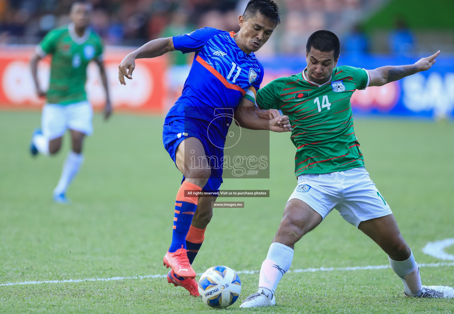 Bangladesh vs India in SAFF Championship 2021 held on 1st October 2021 in Galolhu National Stadium, Male', Maldives