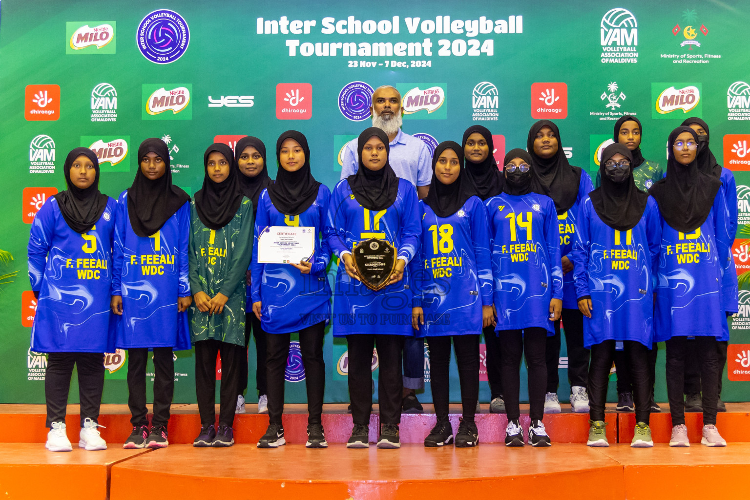 Finals of Interschool Volleyball Tournament 2024 was held in Social Center at Male', Maldives on Friday, 6th December 2024. Photos: Nausham Waheed / images.mv