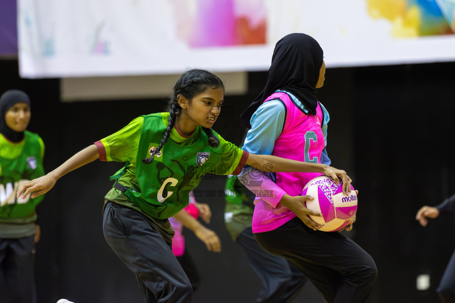Young netter A vd Fionti sports academy in Day 3 of 3rd Netball Junior Championship, held at Social Center on Wednesday 22nd January 2025 . Photos: Shuu Abdul Sattar / images.mv